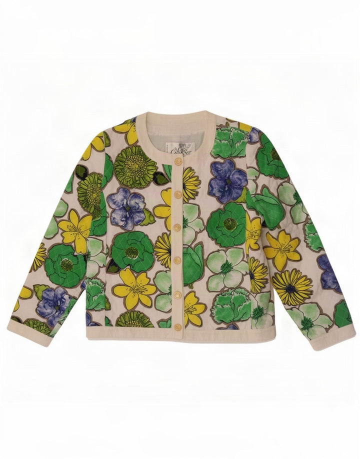 Vintage Womens 6 Button Blazer Jacket IT 42 Medium Multicoloured Floral