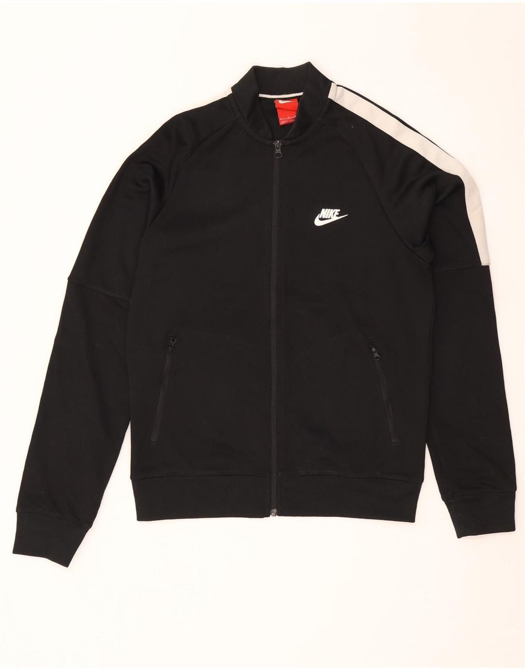 Nike Mens Tracksuit Top Jacket Small Black Colourblock Polyester