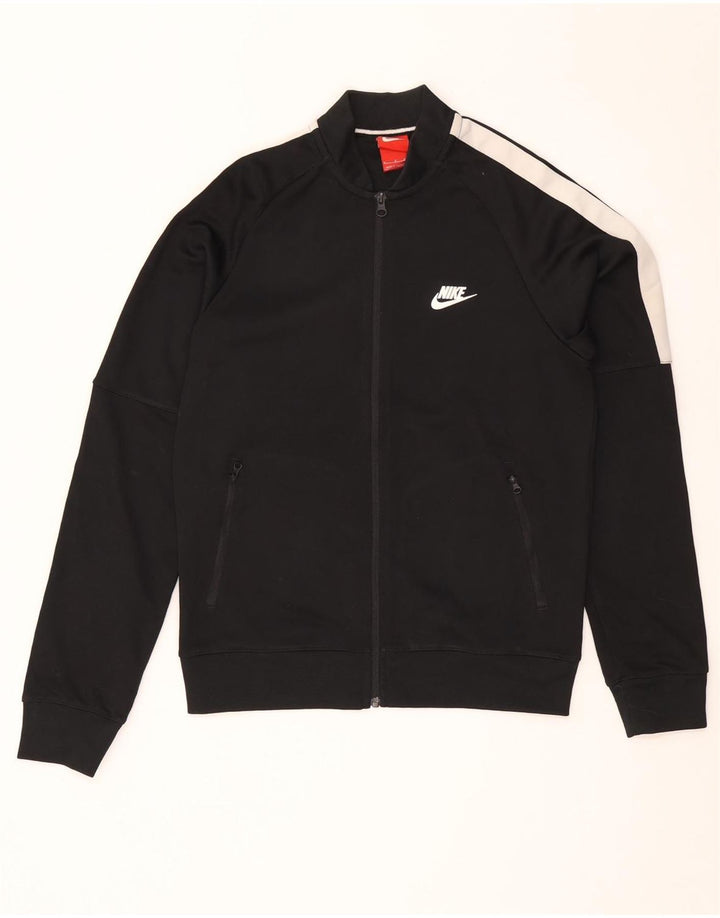 Nike Mens Tracksuit Top Jacket Small Black Colourblock Polyester