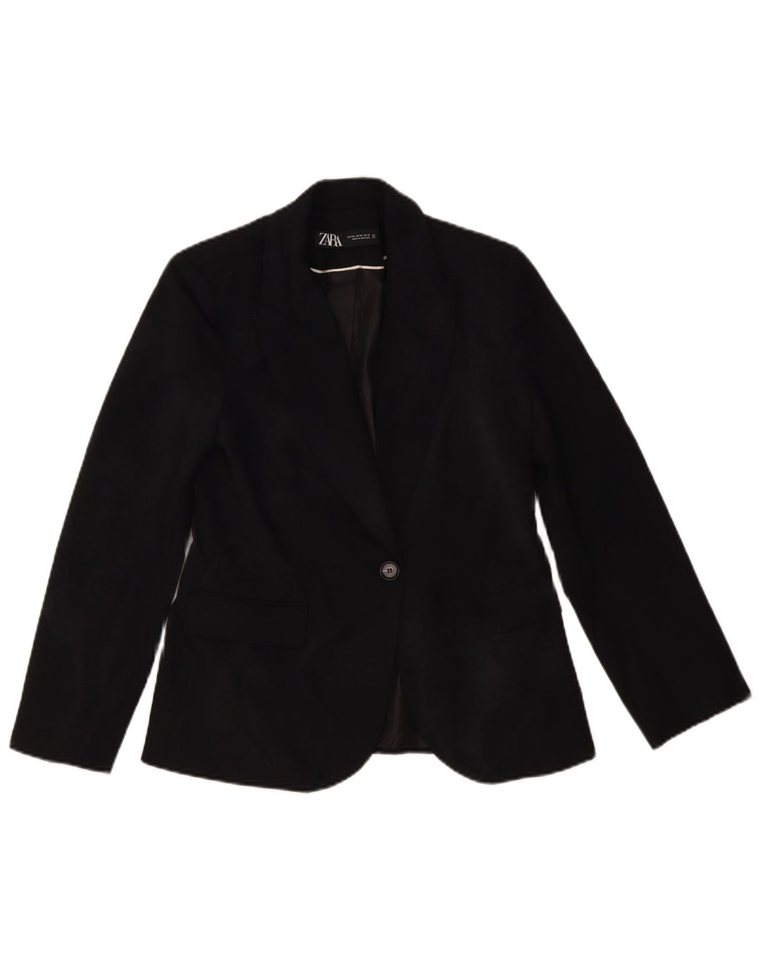 Zara Womens 1 Button Blazer Jacket EU 38 Small Black