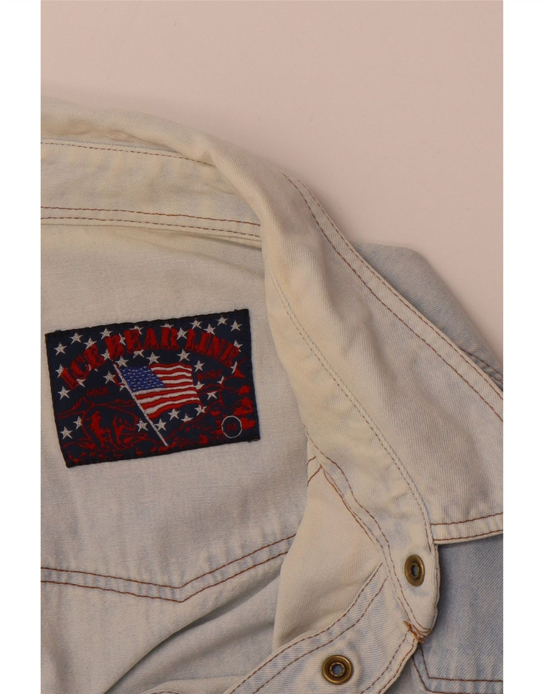 VINTAGE Mens Denim Shirt Medium Blue