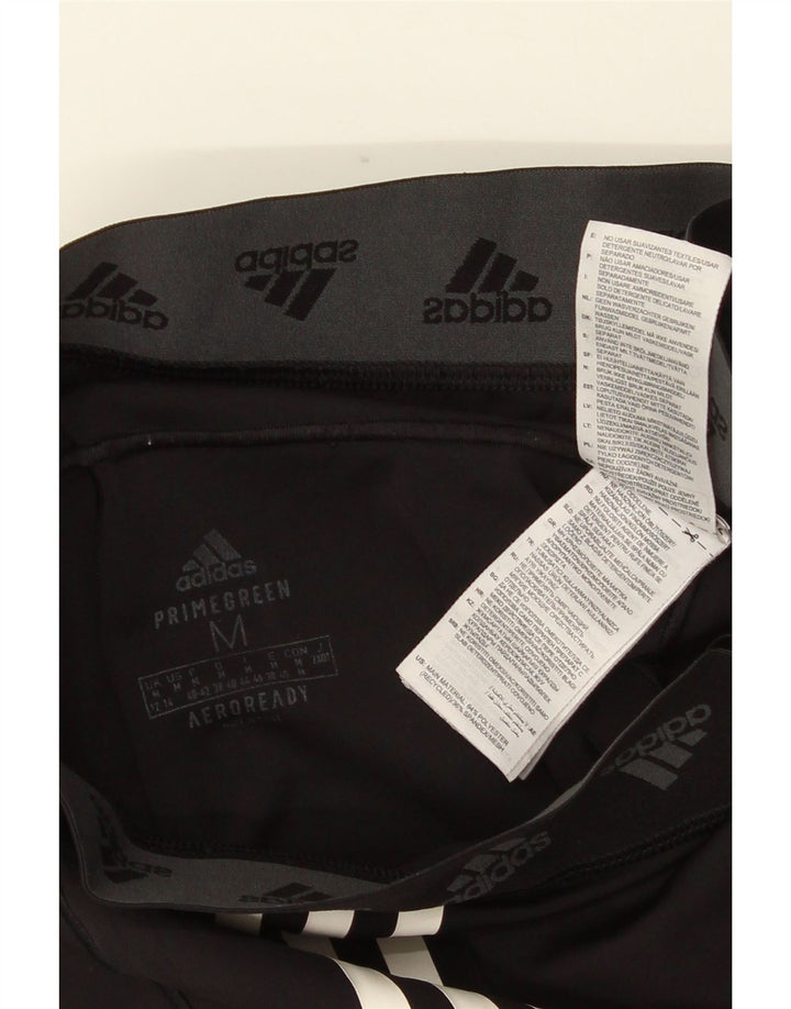 ADIDAS Womens Aeroready Graphic Leggings UK 12/14 Medium  Black Polyester