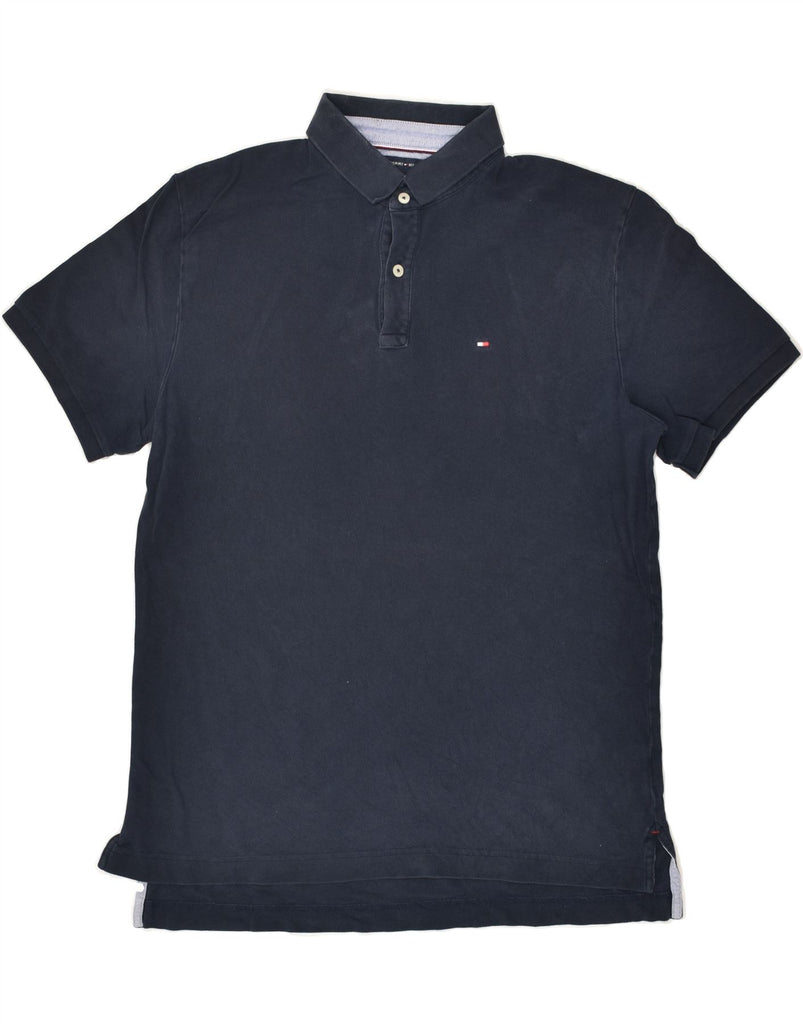 TOMMY HILFIGER Mens Classic Fit Polo Shirt Large Navy Blue Cotton | Vintage Tommy Hilfiger | Thrift | Second-Hand Tommy Hilfiger | Used Clothing | Messina Hembry 