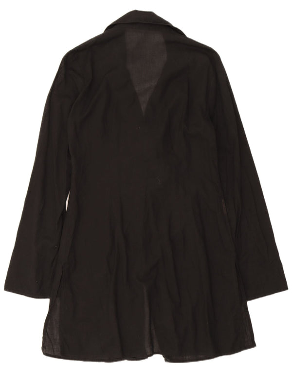 Benetton Womens Shirt Dress UK 10 Small Black Cotton
