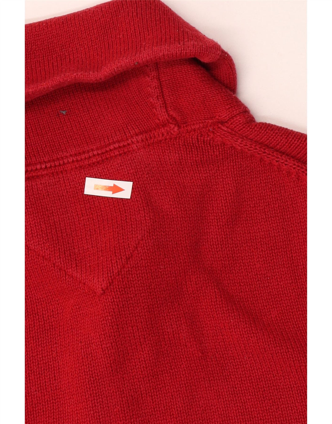 Tommy Hilfiger Mens Shawl Neck Jumper Sweater Small Red Cotton
