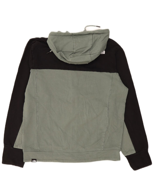 The North Face Mens Zip Hoodie Sweater Large Khaki Colourblock Cotton