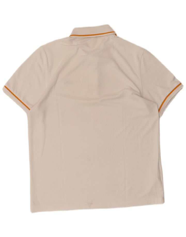 LACOSTE Mens Polo Shirt Medium White Polyester