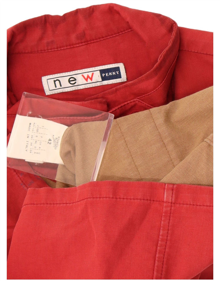 New Penny Womens Utility Jacket UK 10 Small  Red Cotton