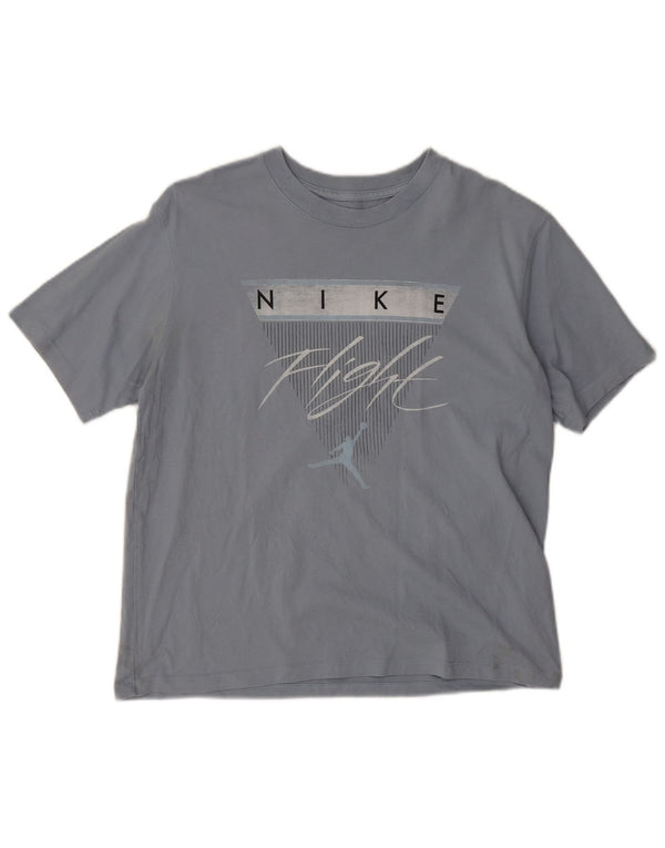 Jordan Womens Oversized Graphic T-Shirt Top UK 10 Small Grey Cotton