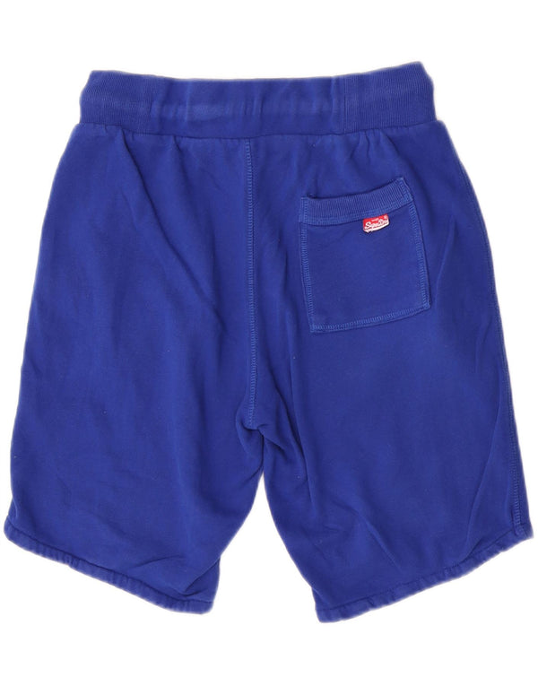 Superdry Mens Graphic Sport Shorts Medium  Blue Cotton