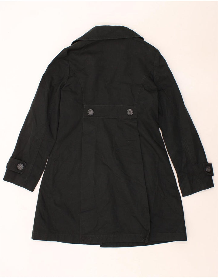 MOSSIMO Womens Trench Coat UK 12 Medium Black Cotton Vintage Mossimo and Second-Hand Mossimo from Messina Hembry 