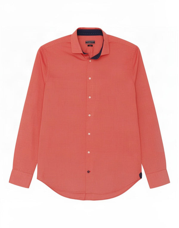 Tommy Hilfiger Mens Slim Fit Shirt Size 41 16 Large Pink Cotton