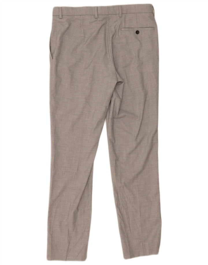 Marks & Spencer Mens Slim Suit Trousers W32 L31 Grey Polyester Classic