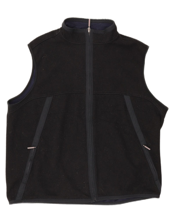 Marks & Spencer Mens Standard Fit Fleece Gilet UK 46 3XL Black Polyester