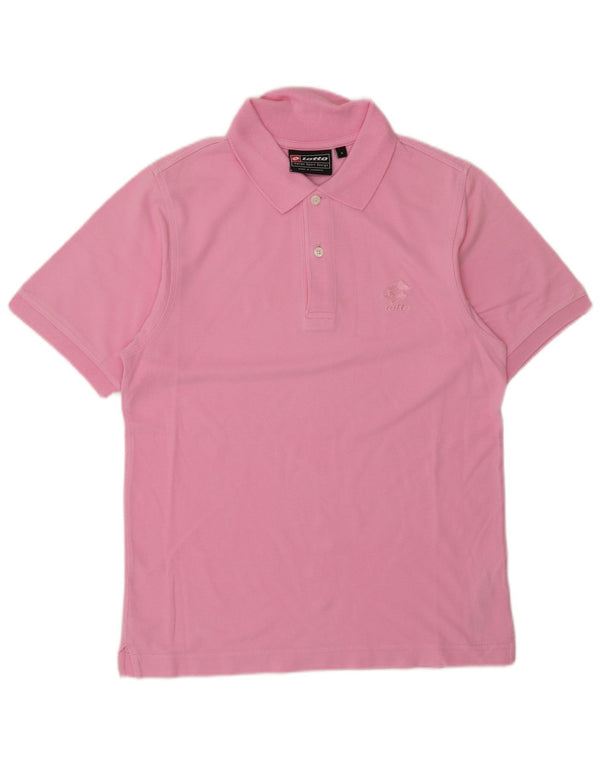 Lotto Mens Polo Shirt Small Pink Cotton