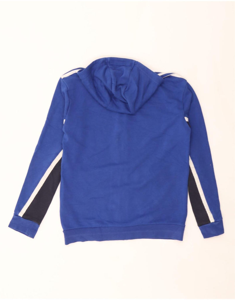 ADIDAS Boys Zip Hoodie Sweater 13-14 Years Blue Colourblock Cotton Vintage Adidas and Second-Hand Adidas from Messina Hembry 