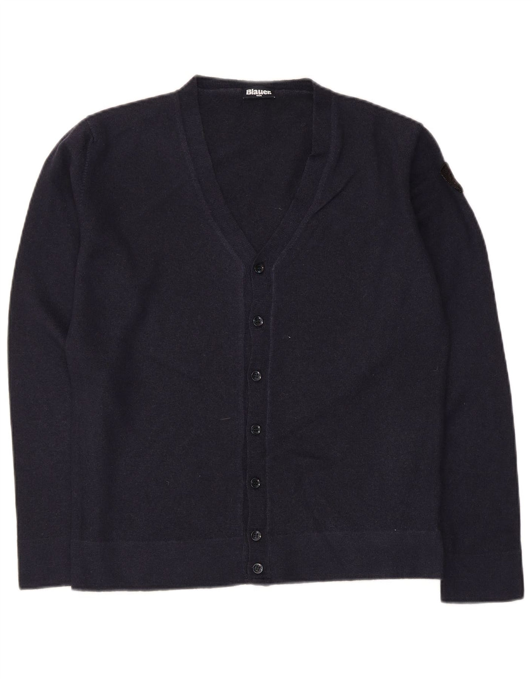 Blauer Womens Cardigan Sweater UK 14 Large Navy Blue Wool