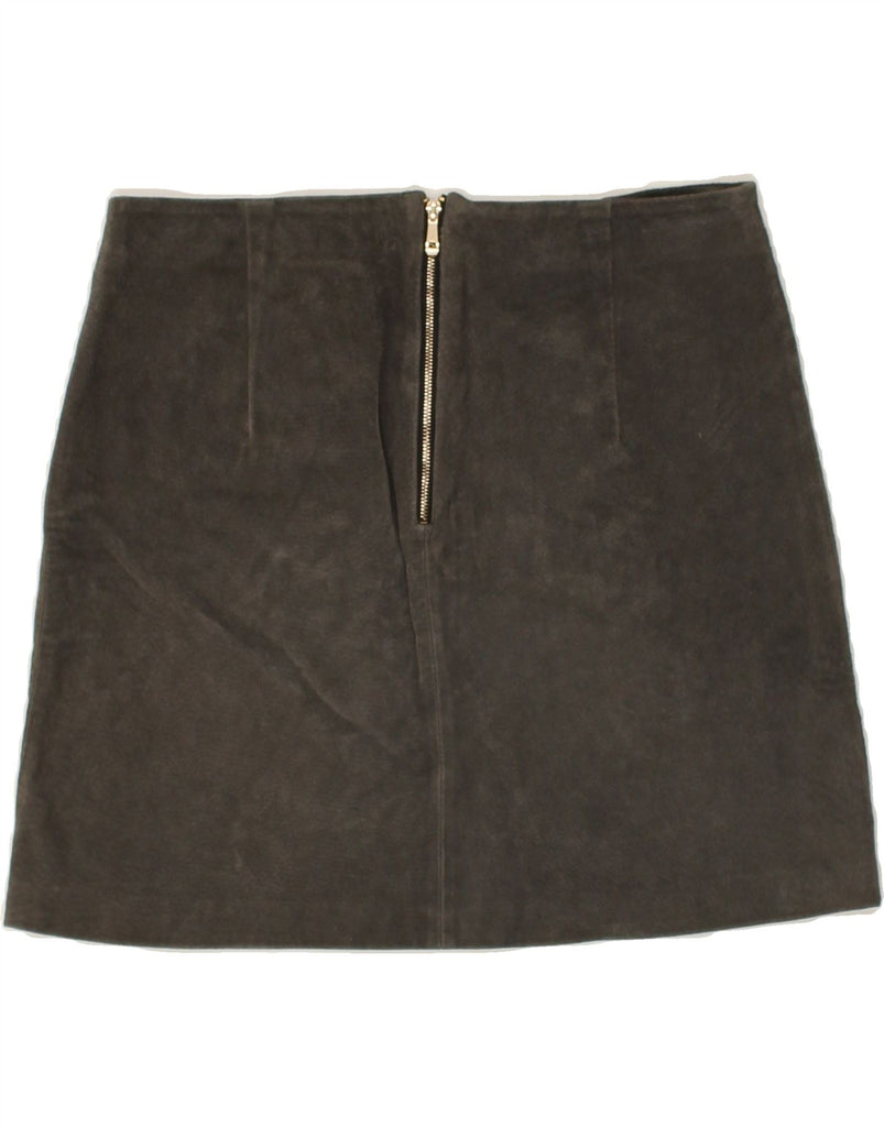 ZARA Womens Suede Mini Skirt Medium W30 Grey | Vintage Zara | Thrift | Second-Hand Zara | Used Clothing | Messina Hembry 