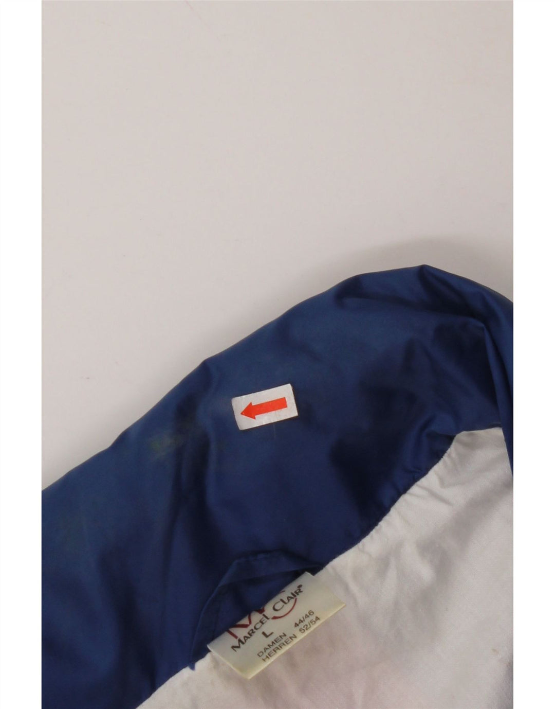 MARCEL CLAIR Mens Hooded Rain Jacket UK 40 Large Blue Colourblock