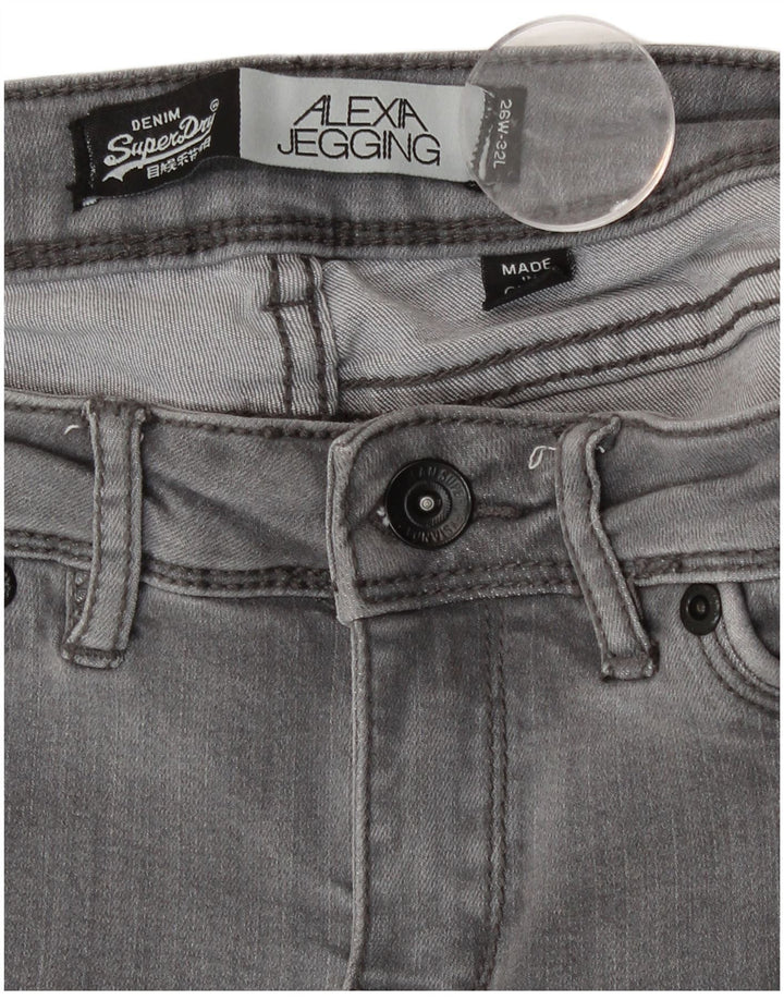 Superdry Womens Alexa Jegging Jeans W26 L29 Grey Cotton