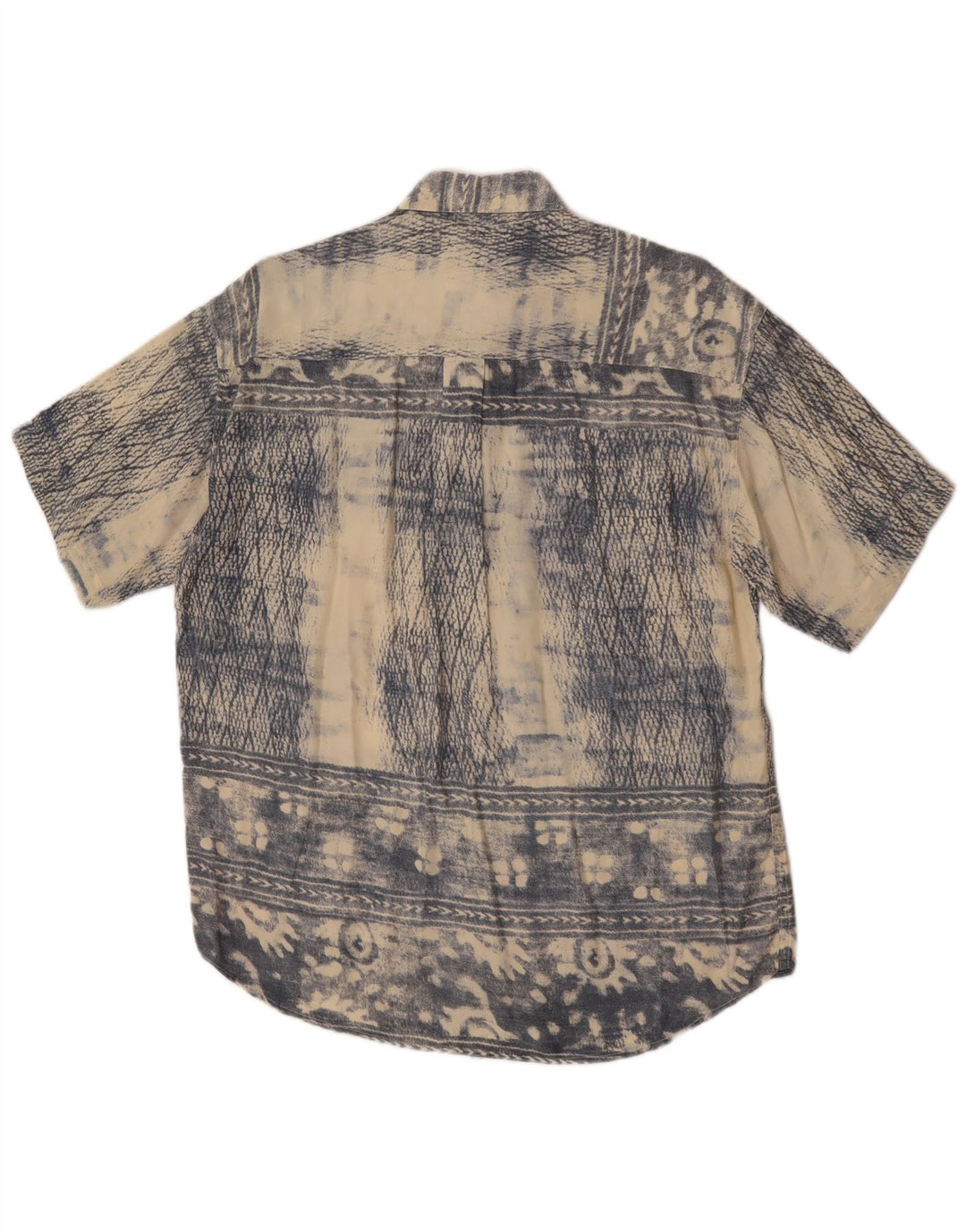 Wampum Mens Short Sleeve Abstract Pattern Shirt Medium Blue
