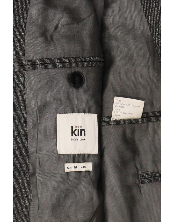 JOHN LEWIS Mens Slim Fit 2 Button Blazer Jacket UK 44 2XL Grey Wool Vintage John Lewis and Second-Hand John Lewis from Messina Hembry 