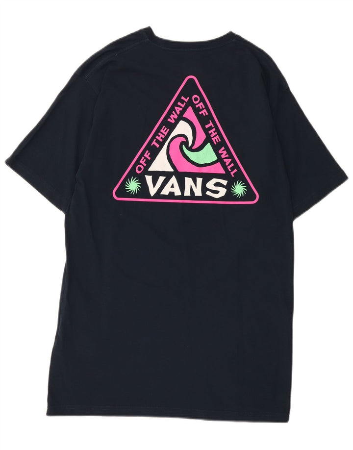 Vans Mens Classic Fit Graphic T-Shirt Top Medium Navy Blue Cotton