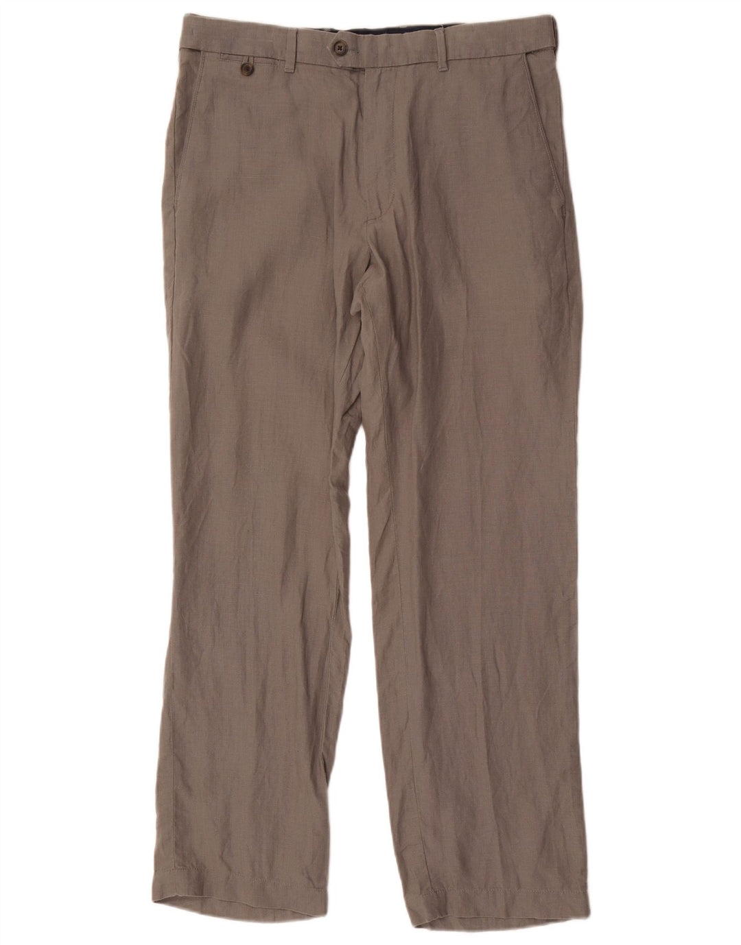 Marks & Spencer Mens Blue Harbour Straight Chino Trousers W34 L31 Grey