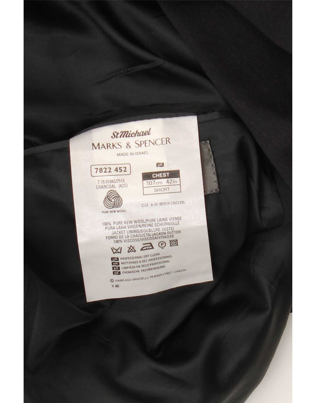 Marks & Spencer Mens Double Breasted Blazer Jacket UK 42 Large Grey