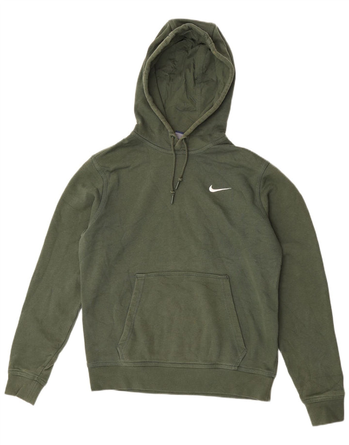 Nike Mens Hoodie Jumper Medium Green Cotton