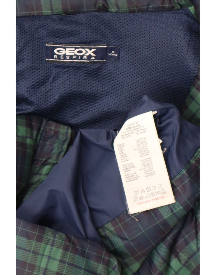 Geox Boys Padded Gilet 9-10 Years Green Check Polyester