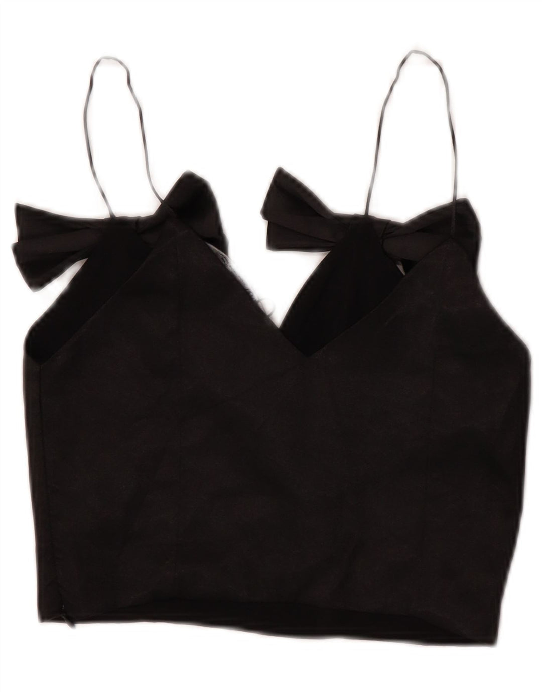 Zara Womens Crop Cami Top UK 4 XS Black Polyester
