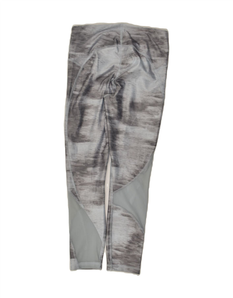 UNDER ARMOUR Womens Heat Gear Leggings UK 12 Medium Grey Tie Dye Polyester | Vintage Under Armour | Thrift | Second-Hand Under Armour | Used Clothing | Messina Hembry 