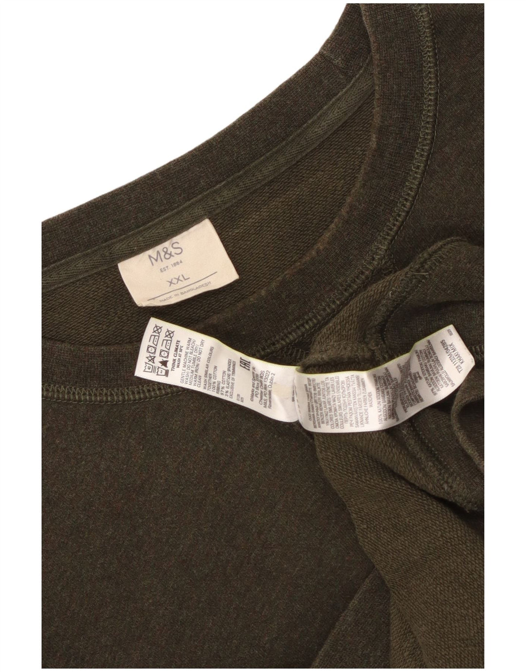 Marks & Spencer Womens Sweatshirt Jumper UK 20 2XL Khaki Cotton