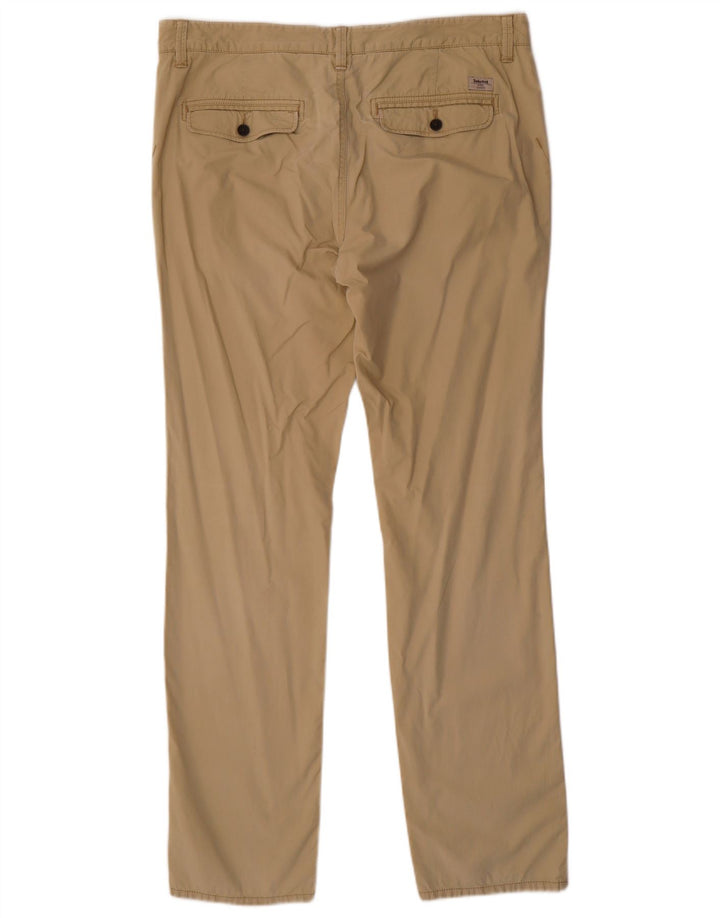 TIMBERLAND Mens Slim Fit Chino Trousers W35 L32 Beige Cotton