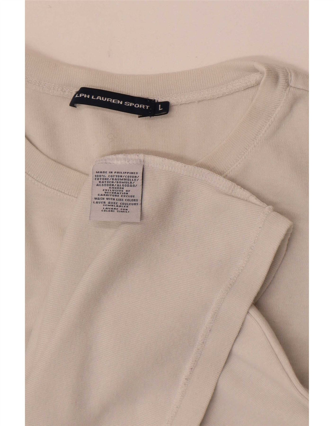 Ralph Lauren Womens Top Long Sleeve UK 14 Large White Cotton