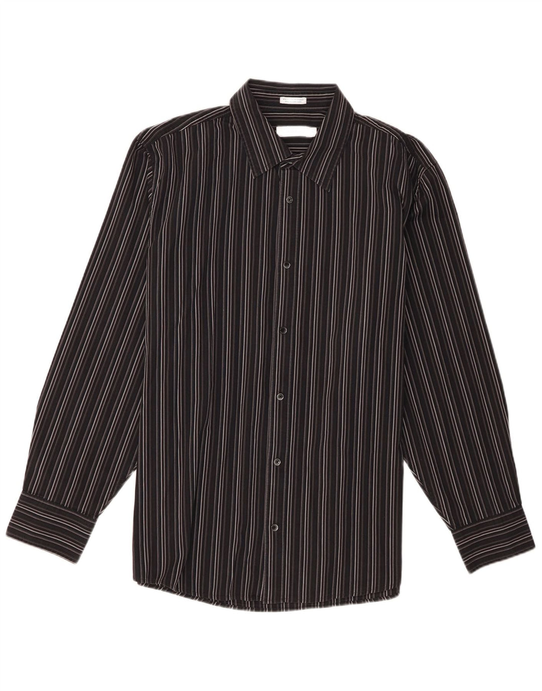 Calvin Klein Mens Shirt XL Black Striped Cotton
