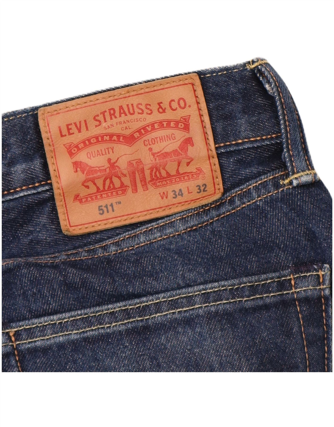 Levi's Mens 511 Slim Jeans W34 L32 Navy Blue Cotton