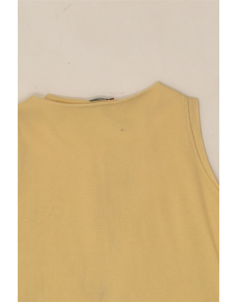 LEVI'S Womens Zip Neck Vest Top UK 14 Large Yellow Cotton | Vintage Levi's | Thrift | Second-Hand Levi's | Used Clothing | Messina Hembry 