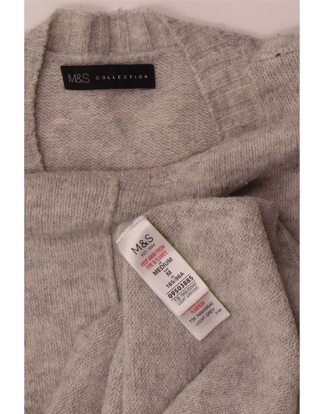 Marks & Spencer Womens Crew Neck Jumper Sweater UK 14 Medium Grey Acrylic