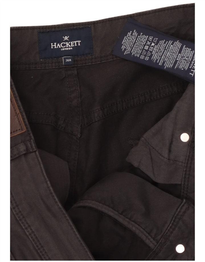 Hackett Mens Slim Casual Trousers W36 L31 Brown Cotton