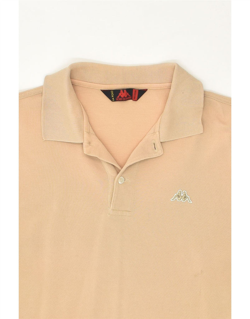 KAPPA Mens Polo Shirt Medium Beige Cotton | Vintage Kappa | Thrift | Second-Hand Kappa | Used Clothing | Messina Hembry 