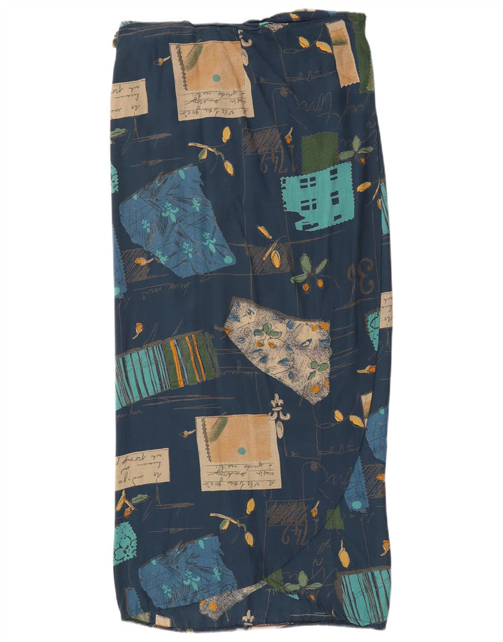 Vintage Womens Wrap Skirt W30 Medium Navy Blue Patchwork