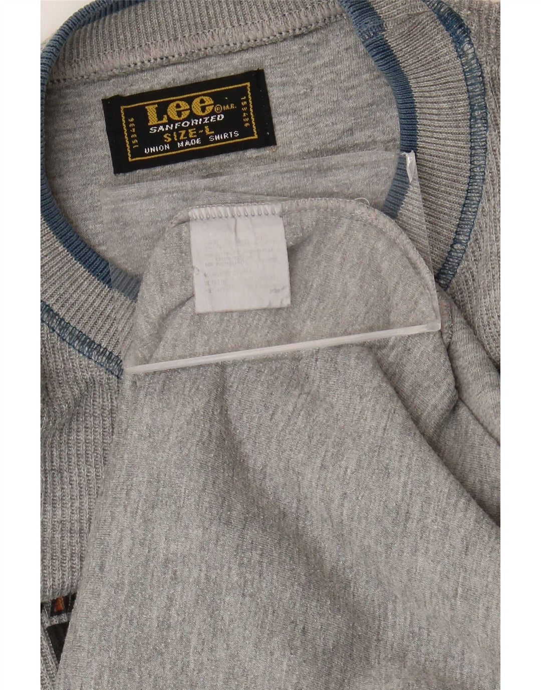 Lee Mens Graphic Top Long Sleeve Large Grey Colourblock Cotton
