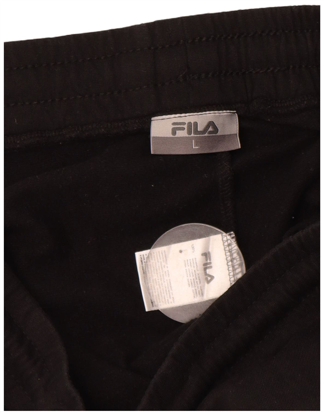 FILA Womens Tracksuit Trousers Joggers UK 14 Large  Black Cotton