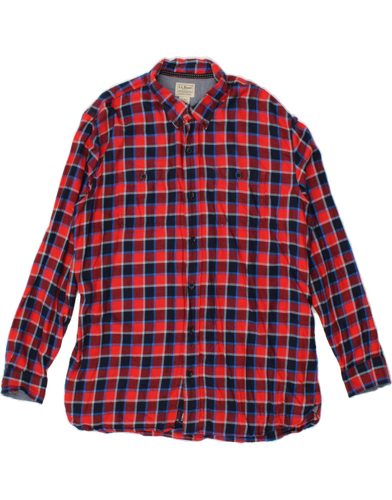 L.L.BEAN Mens Flannel Shirt XL Red Check Cotton | Vintage L.L.Bean | Thrift | Second-Hand L.L.Bean | Used Clothing | Messina Hembry 