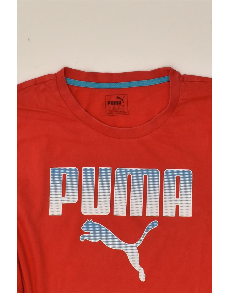 PUMA Mens Graphic T-Shirt Top XL Red Cotton | Vintage Puma | Thrift | Second-Hand Puma | Used Clothing | Messina Hembry 