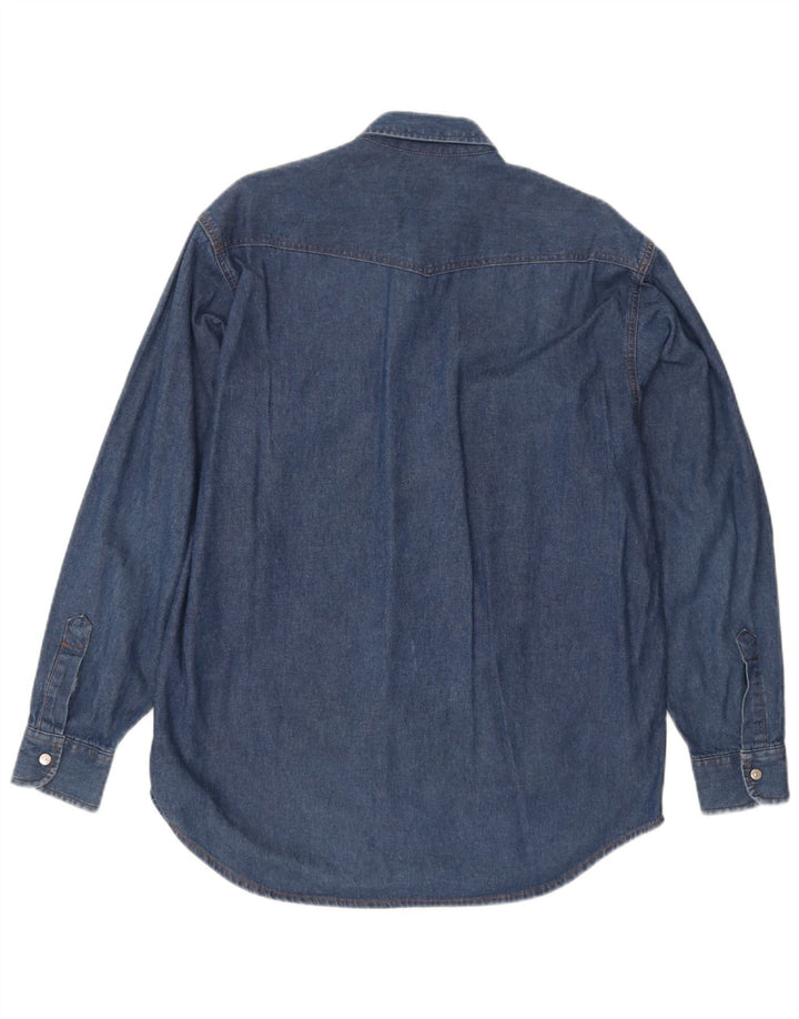 Carrera Mens Denim Shirt Medium Blue Cotton