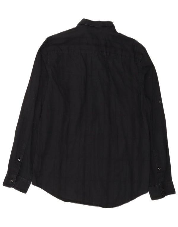 Calvin Klein Mens Classic Fit Shirt Medium Navy Blue Cotton