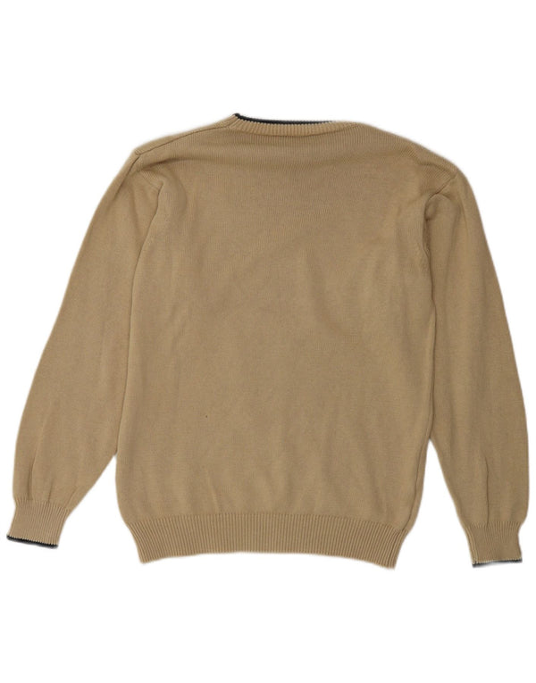 Fred Perry Boys Crew Neck Jumper Sweater 11-12 Years Beige Cotton